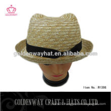 Custom Straw Boater Hat With Bear Design